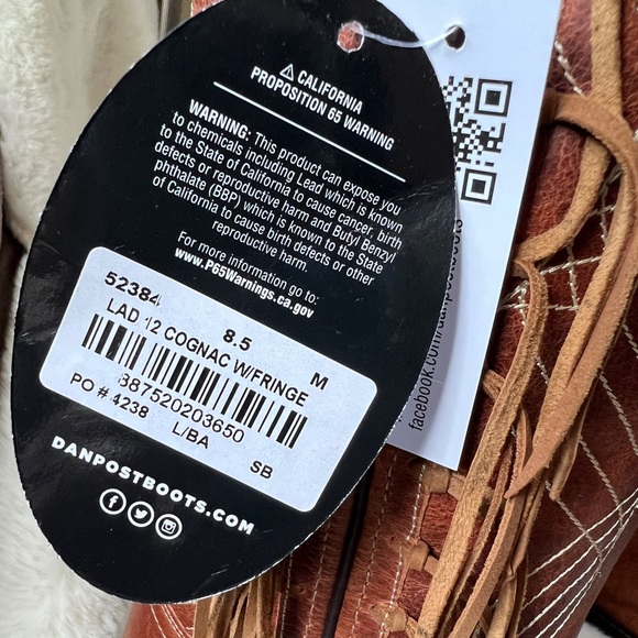 NWT Laredo Blakely Fringe Snip Toe Cowboy boots size 8.5 - Picture 17 of 17